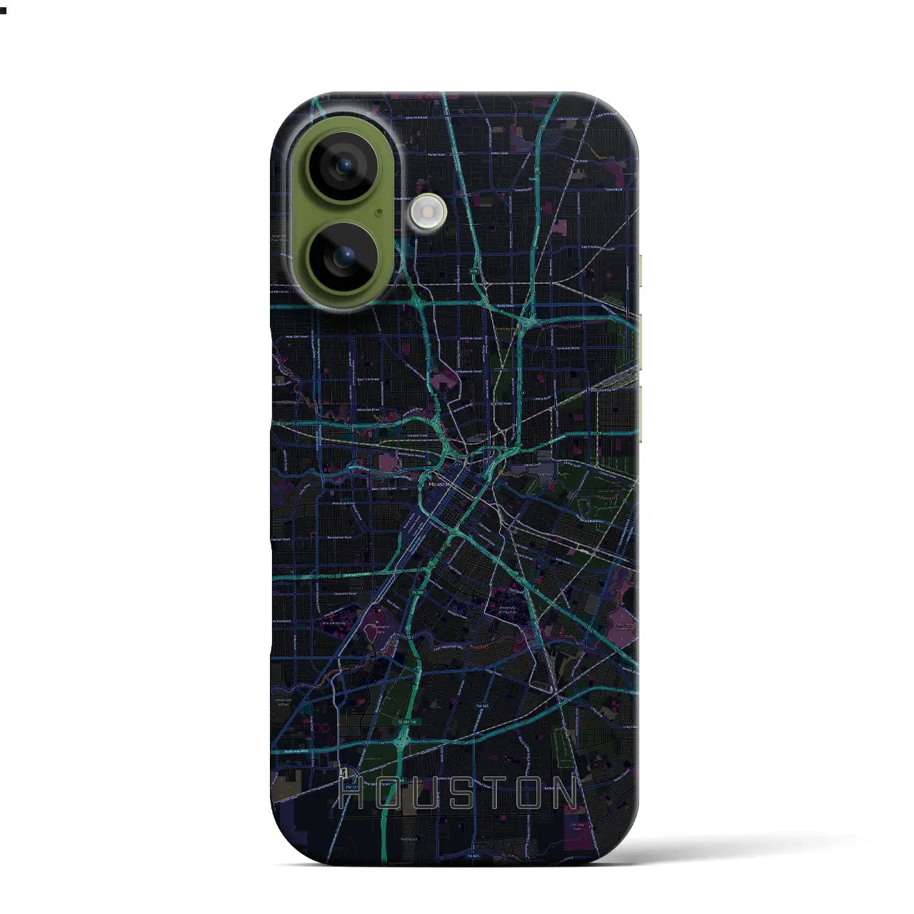 【ヒューストン（アメリカ）】地図柄iPhoneケース（バックカバータイプ）