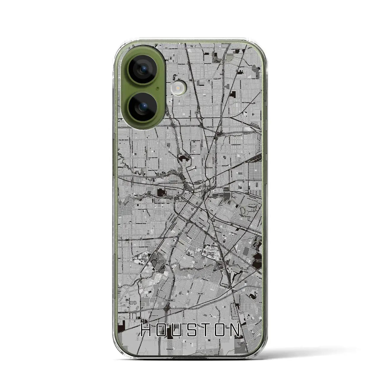 【ヒューストン（アメリカ）】地図柄iPhoneケース（クリアタイプ）