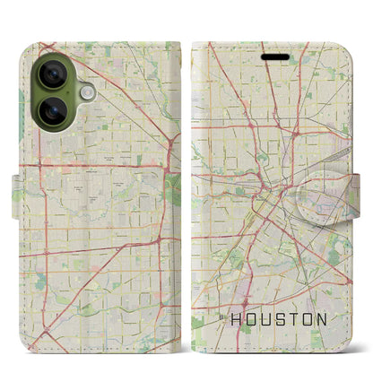【ヒューストン（アメリカ）】地図柄iPhoneケース（手帳タイプ）
