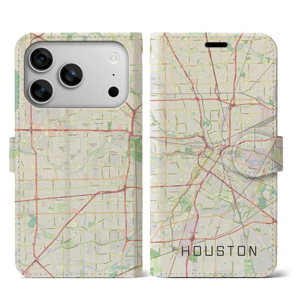 【ヒューストン（アメリカ）】地図柄iPhoneケース（手帳タイプ）