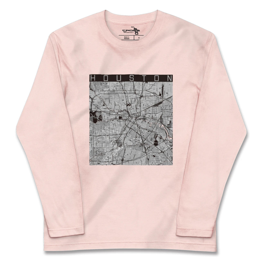 【ヒューストン(アメリカ)】地図柄ロングスリーブTシャツ