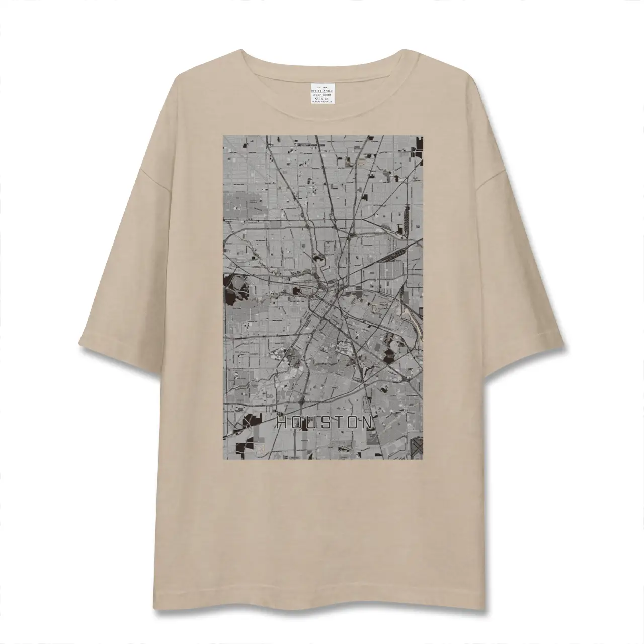 【ヒューストン（アメリカ）】地図柄ビッグシルエットTシャツ