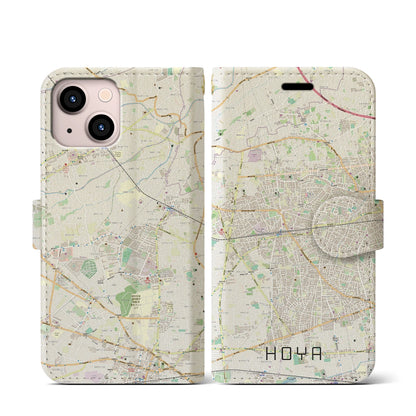 【保谷（東京都）】地図柄iPhoneケース（手帳タイプ）ナチュラル・iPhone 13 mini 用
