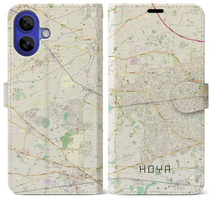 【保谷（東京都）】地図柄iPhoneケース（手帳タイプ）ナチュラル・iPhone 16 Pro Max 用