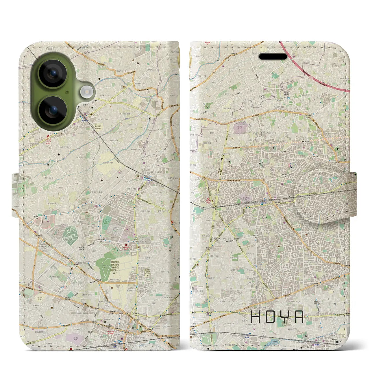 【保谷（東京都）】地図柄iPhoneケース（手帳タイプ）