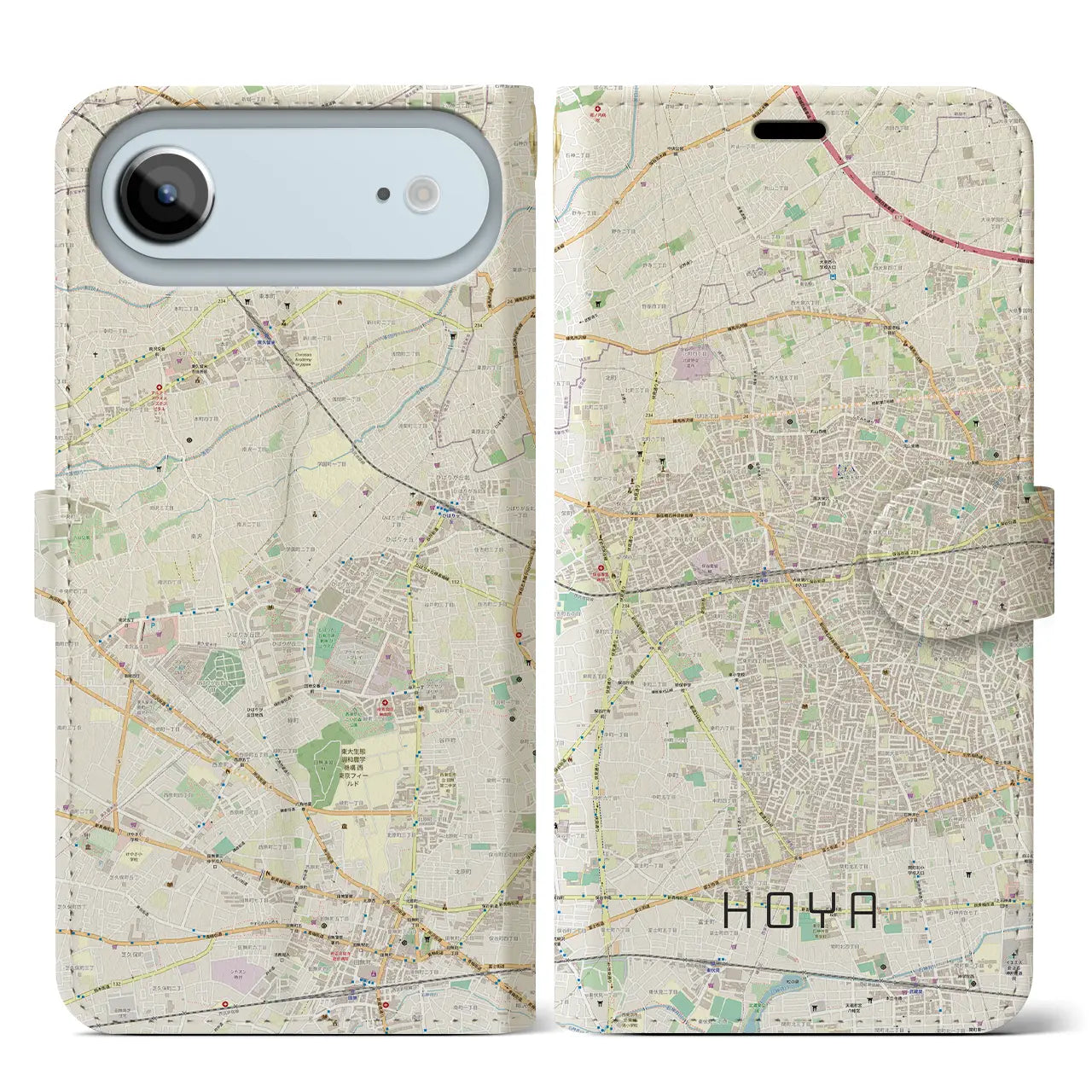 【保谷（東京都）】地図柄iPhoneケース（手帳タイプ）