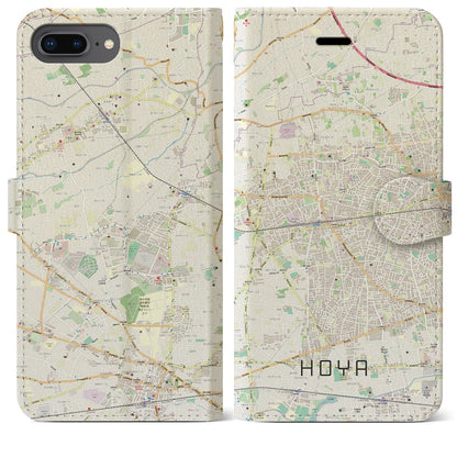 【保谷（東京都）】地図柄iPhoneケース（手帳タイプ）ナチュラル・iPhone 8Plus /7Plus / 6sPlus / 6Plus 用