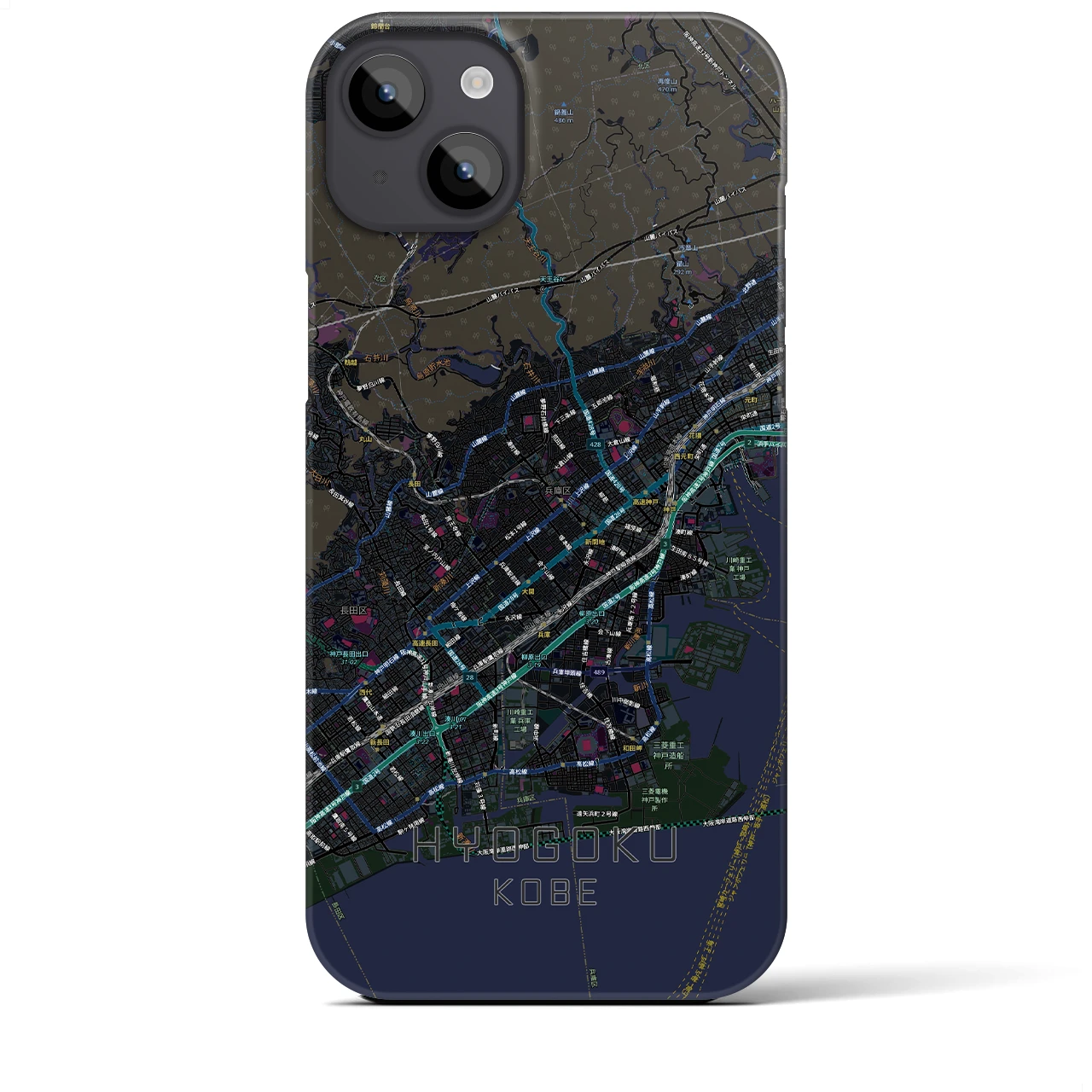 【兵庫区（神戸市）】地図柄iPhoneケース（バックカバータイプ）