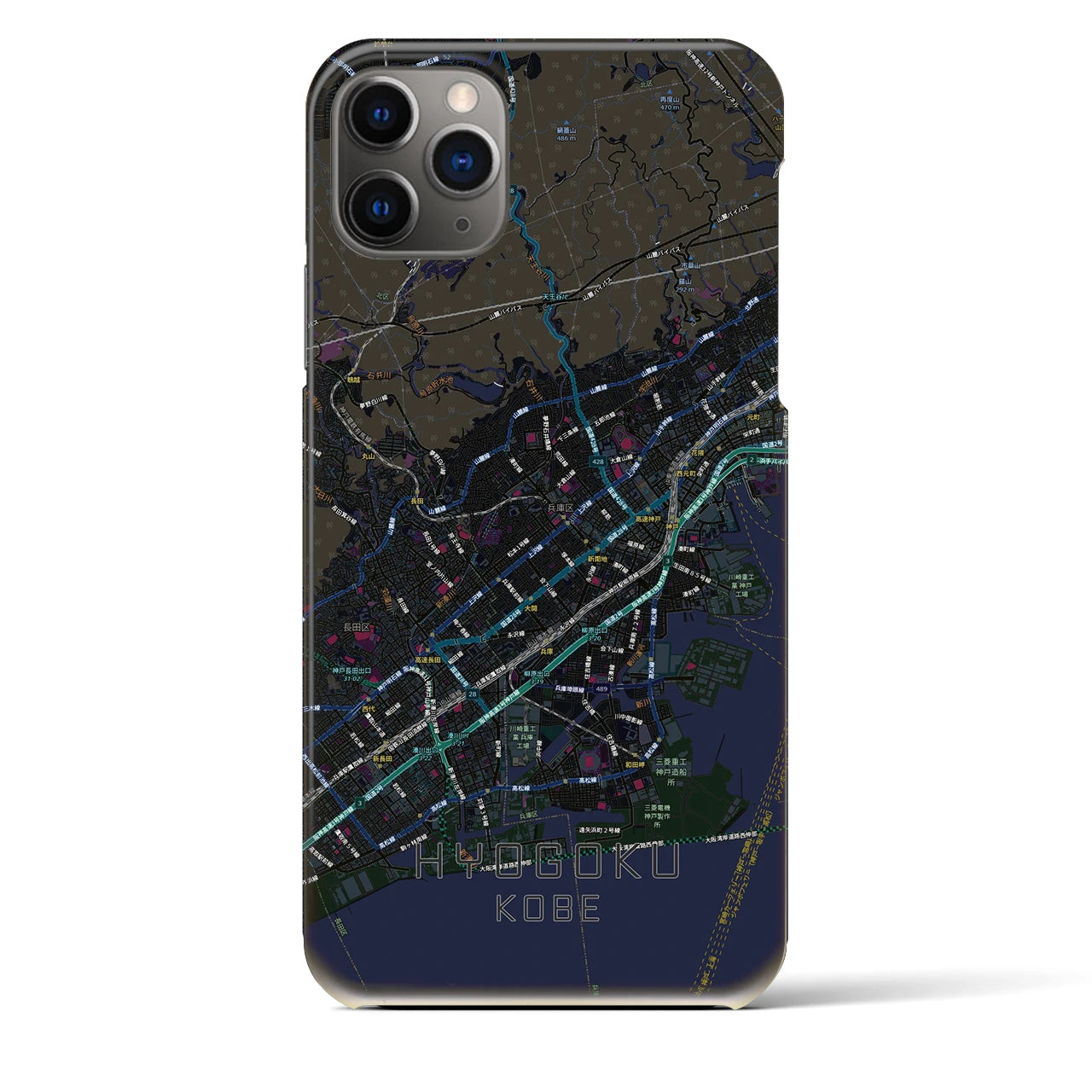 【兵庫区（神戸市）】地図柄iPhoneケース（バックカバータイプ）