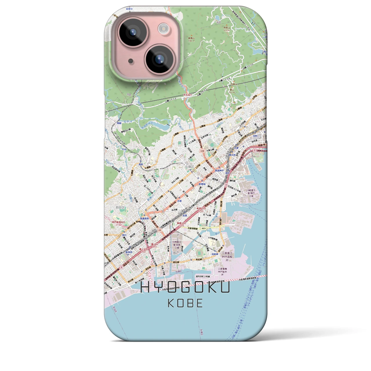 【兵庫区（神戸市）】地図柄iPhoneケース（バックカバータイプ）