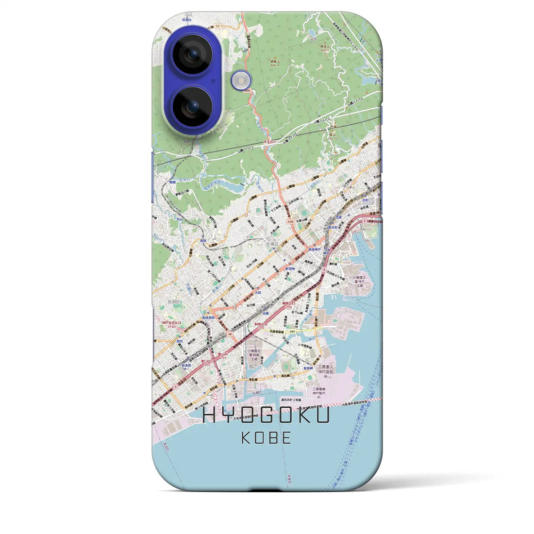 【兵庫区（神戸市）】地図柄iPhoneケース（バックカバータイプ）ブラック・iPhone 16 Pro Max 用