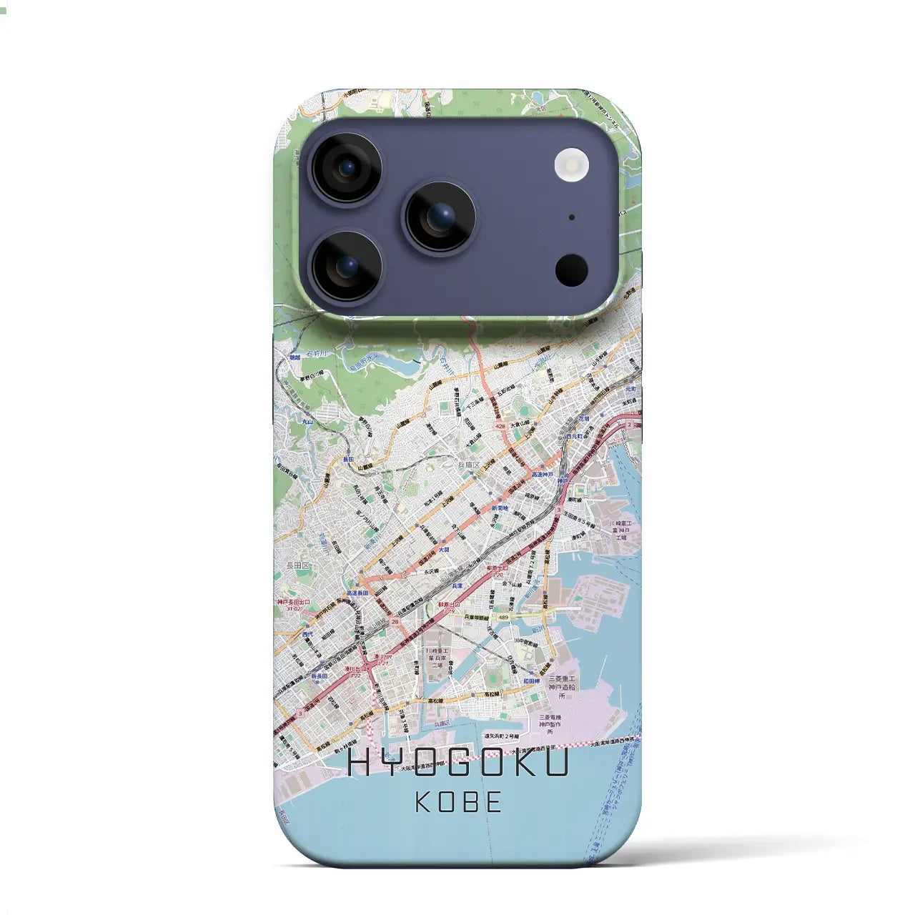 【兵庫区（神戸市）】地図柄iPhoneケース（バックカバータイプ）