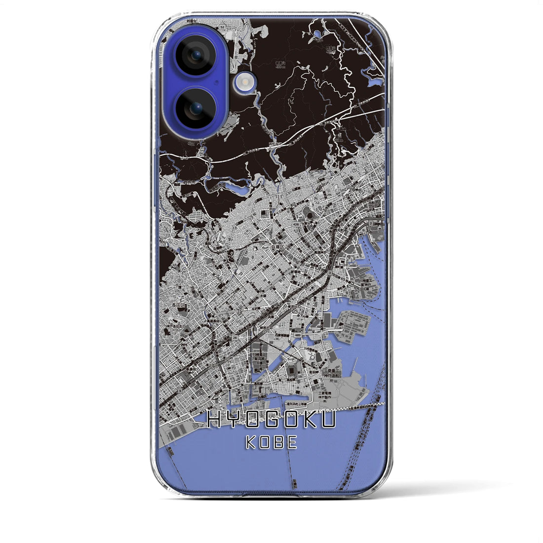 【兵庫区（神戸市）】地図柄iPhoneケース（クリアタイプ）モノトーン・iPhone 16 Pro Max 用