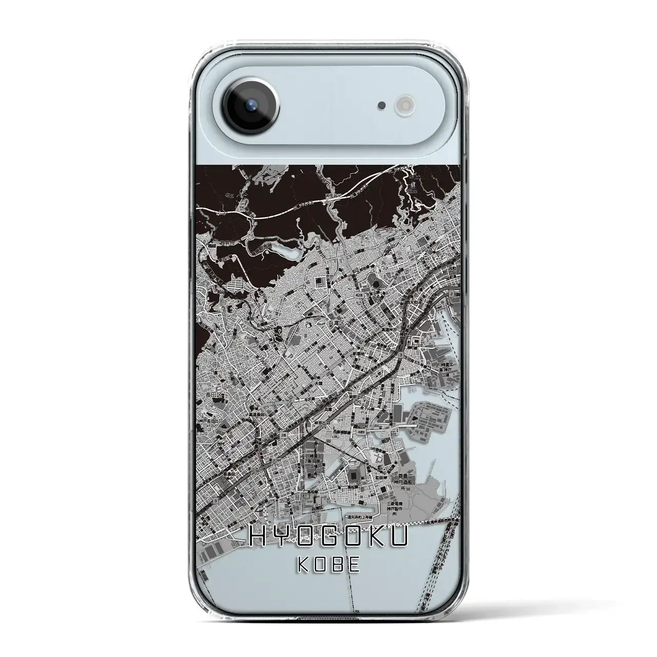 【兵庫区（神戸市）】地図柄iPhoneケース（クリアタイプ）モノトーン・iPhone 17 Pro Max 用