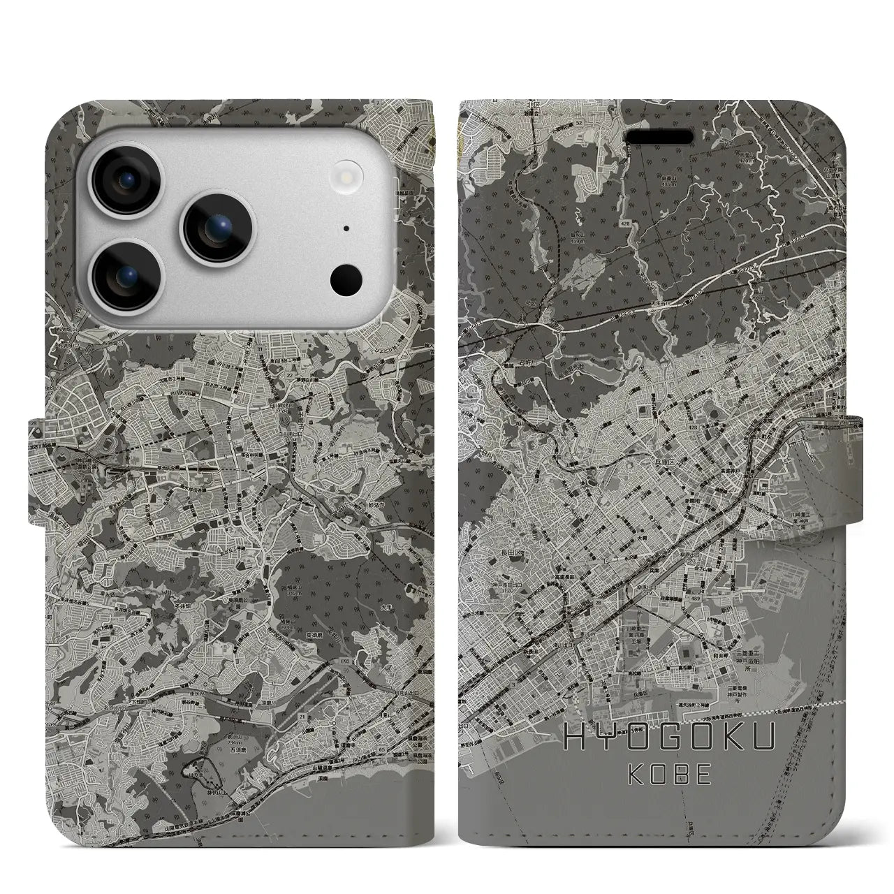 【兵庫区（神戸市）】地図柄iPhoneケース（手帳タイプ）