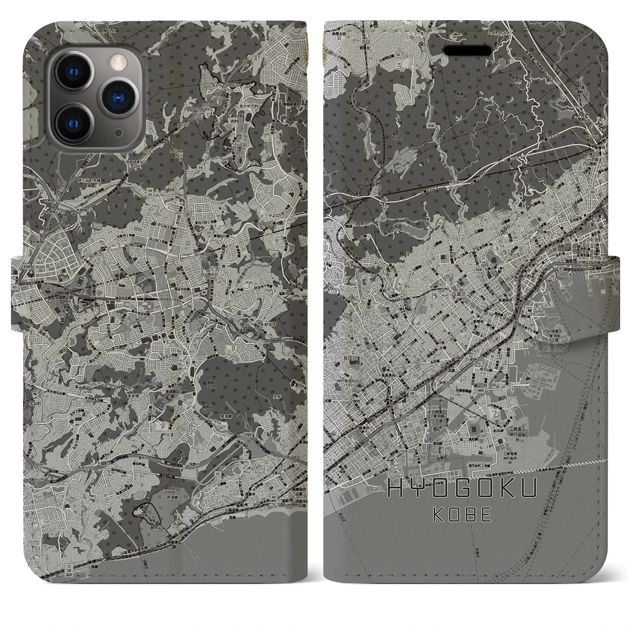 【兵庫区（神戸市）】地図柄iPhoneケース（手帳タイプ）