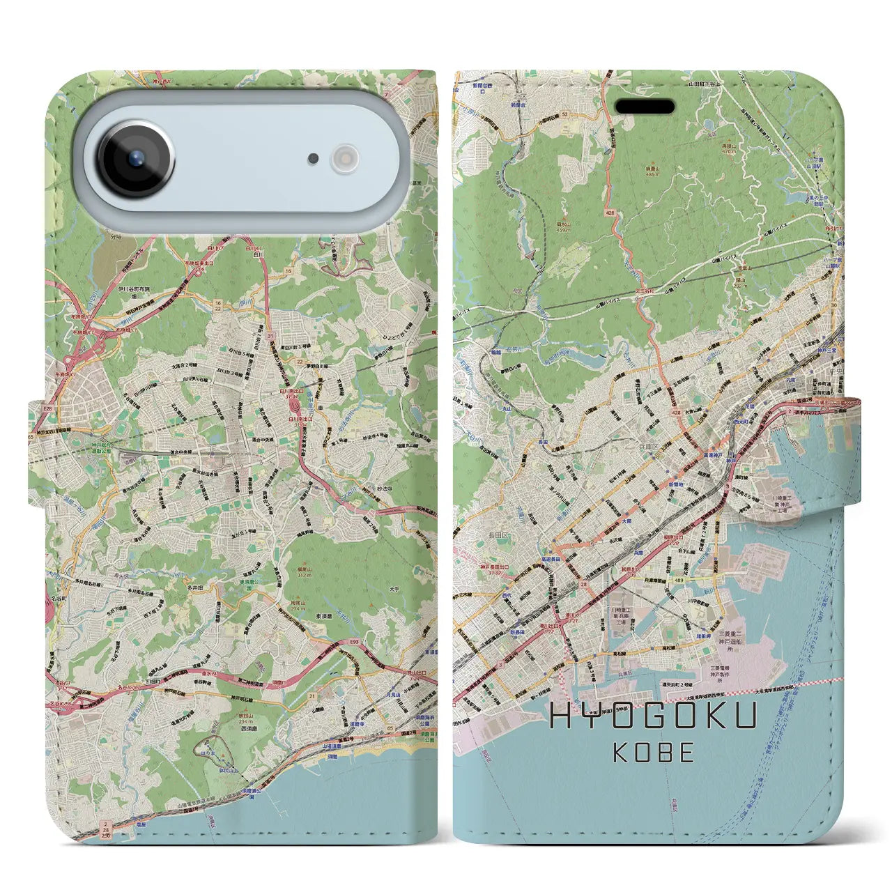 【兵庫区（神戸市）】地図柄iPhoneケース（手帳タイプ）