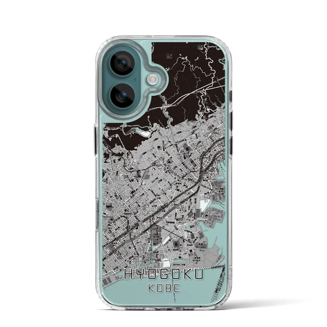 【兵庫区（神戸市）】地図柄iPhoneケース（MagSafeタイプ）モノトーン・iPhone 16 Pro 用