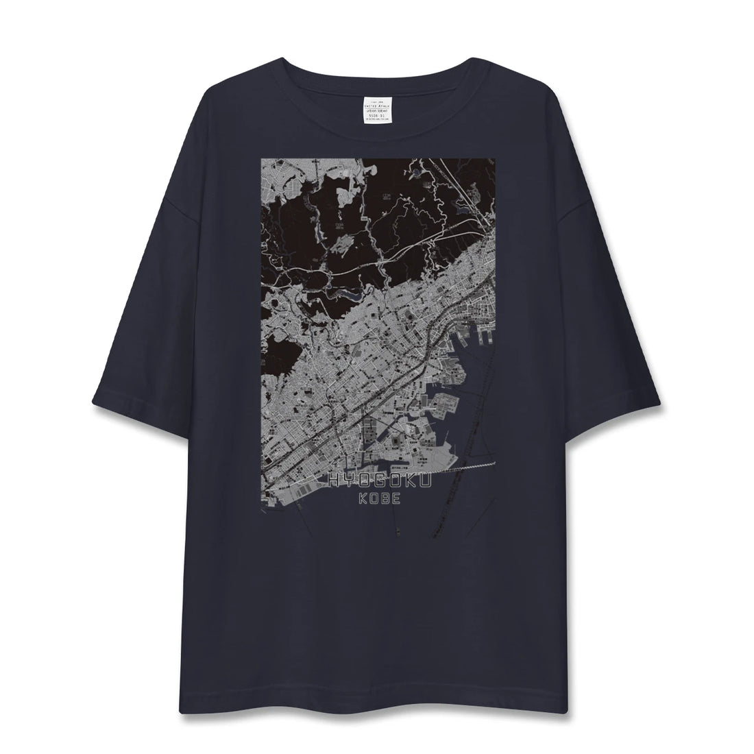 【兵庫区(神戸市)(兵庫県)】地図柄ビッグシルエットTシャツ