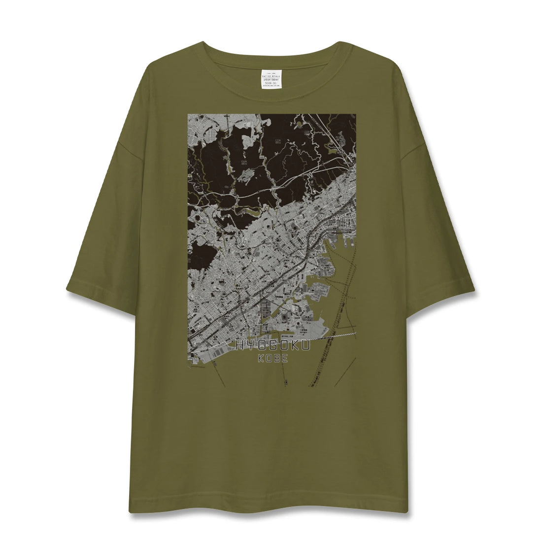 【兵庫区（神戸市）（兵庫県）】地図柄ビッグシルエットTシャツ