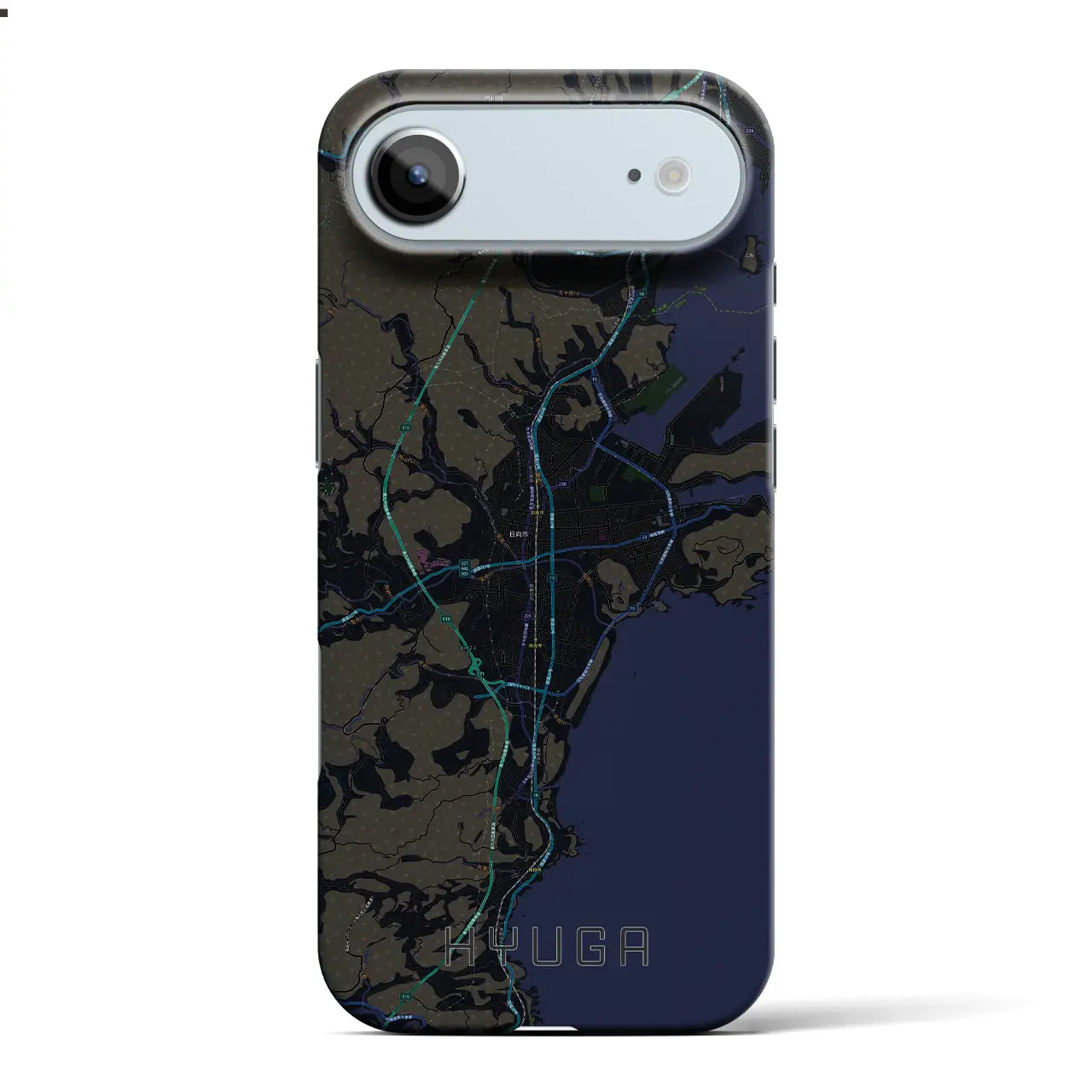 【日向（宮崎県）】地図柄iPhoneケース（バックカバータイプ）