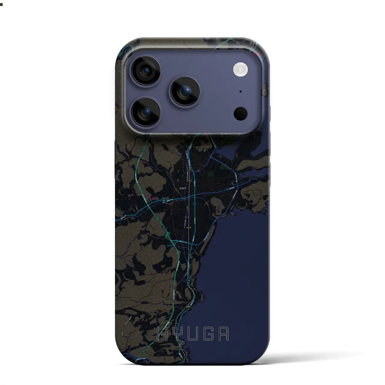 【日向（宮崎県）】地図柄iPhoneケース（バックカバータイプ）