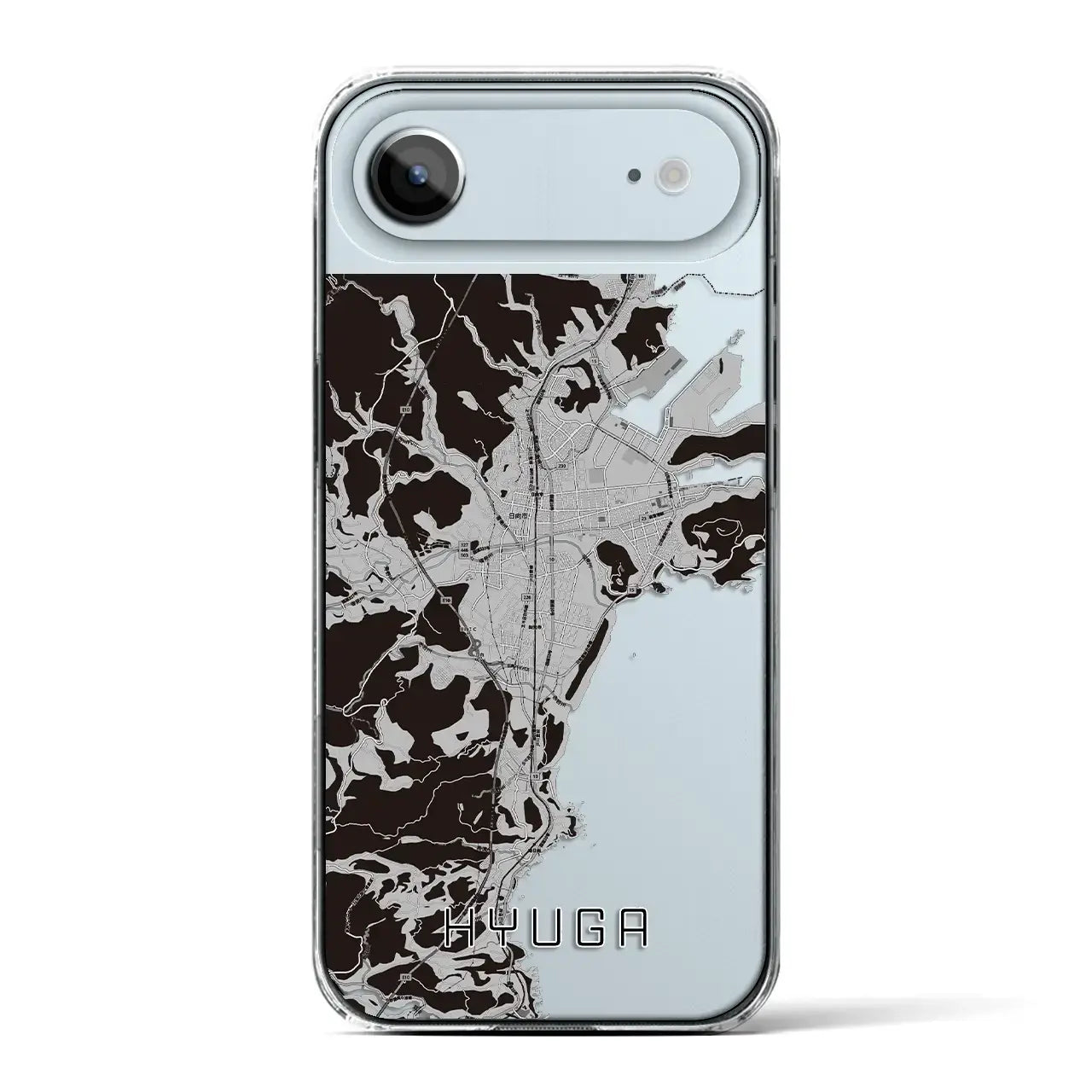 【日向（宮崎県）】地図柄iPhoneケース（クリアタイプ）