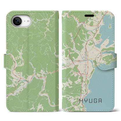 【日向（宮崎県）】地図柄iPhoneケース（手帳タイプ）