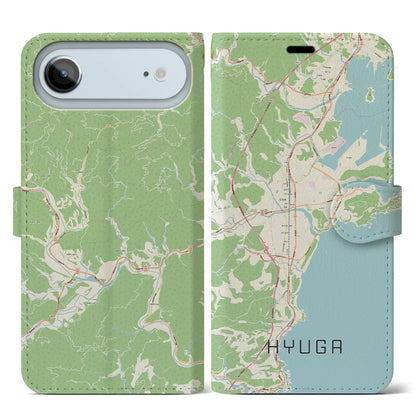 【日向（宮崎県）】地図柄iPhoneケース（手帳タイプ）