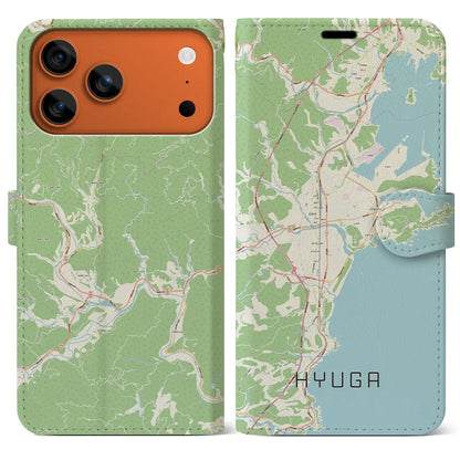 【日向（宮崎県）】地図柄iPhoneケース（手帳タイプ）