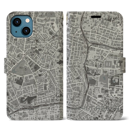 【日向坂（東京都）】地図柄iPhoneケース（手帳タイプ）モノトーン・iPhone 13 用