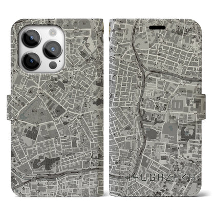 【日向坂（東京都）】地図柄iPhoneケース（手帳タイプ）モノトーン・iPhone 14 Pro 用