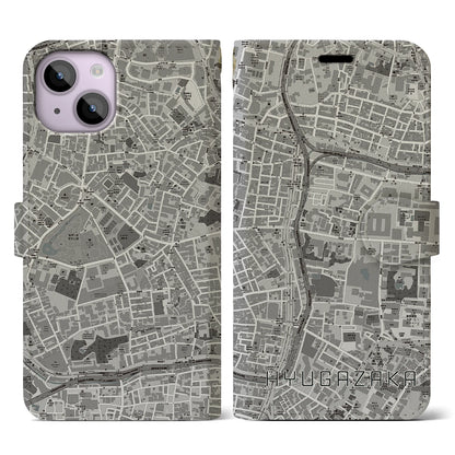 【日向坂（東京都）】地図柄iPhoneケース（手帳タイプ）モノトーン・iPhone 14 用