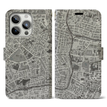 【日向坂（東京都）】地図柄iPhoneケース（手帳タイプ）モノトーン・iPhone 15 Pro 用