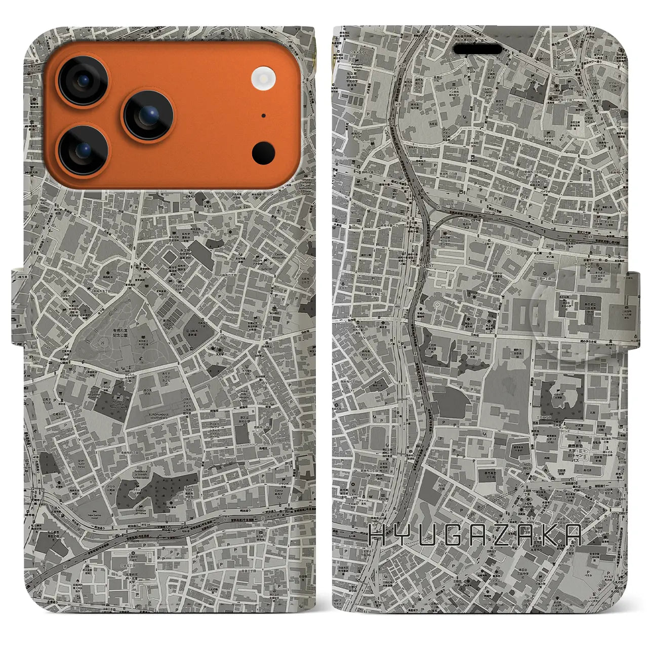 【日向坂（東京都）】地図柄iPhoneケース（手帳タイプ）