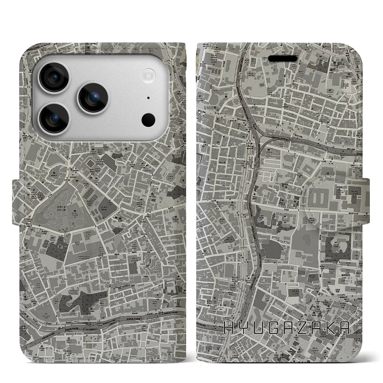 【日向坂（東京都）】地図柄iPhoneケース（手帳タイプ）