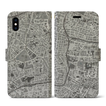 【日向坂（東京都）】地図柄iPhoneケース（手帳タイプ）モノトーン・iPhone XS / X 用