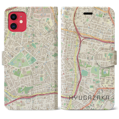 【日向坂（東京都）】地図柄iPhoneケース（手帳タイプ）ナチュラル・iPhone 11 用