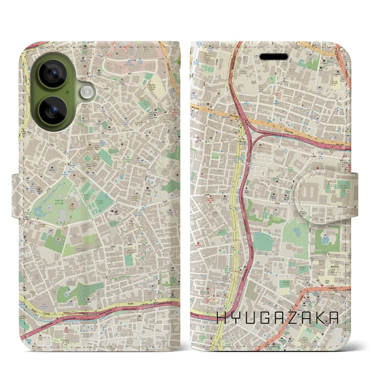 【日向坂（東京都）】地図柄iPhoneケース（手帳タイプ）