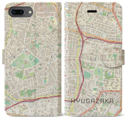 【日向坂（東京都）】地図柄iPhoneケース（手帳タイプ）ナチュラル・iPhone 8Plus /7Plus / 6sPlus / 6Plus 用