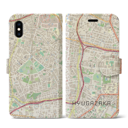 【日向坂（東京都）】地図柄iPhoneケース（手帳タイプ）ナチュラル・iPhone XS / X 用