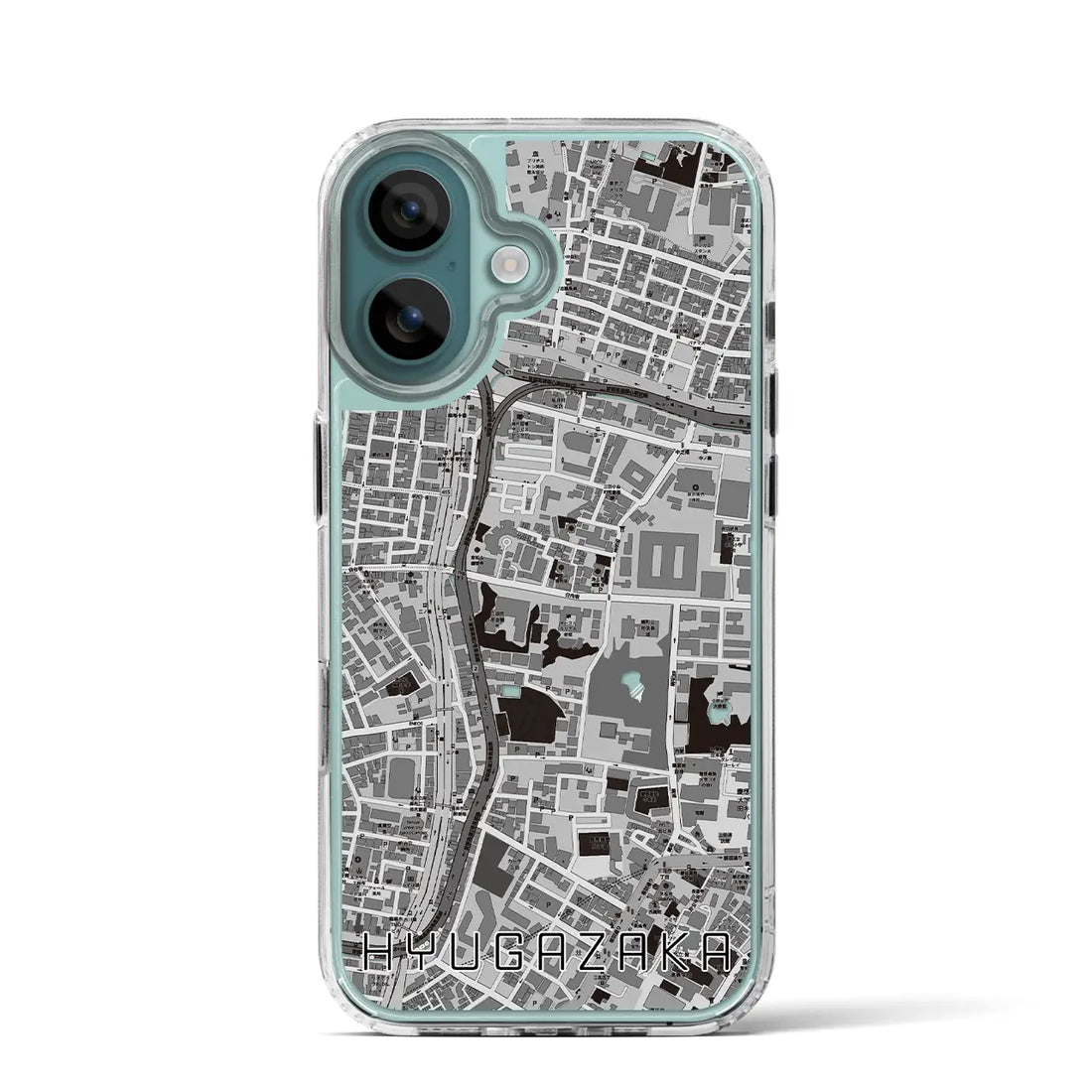 【日向坂（東京都）】地図柄iPhoneケース（MagSafeタイプ）モノトーン・iPhone 16 Pro 用