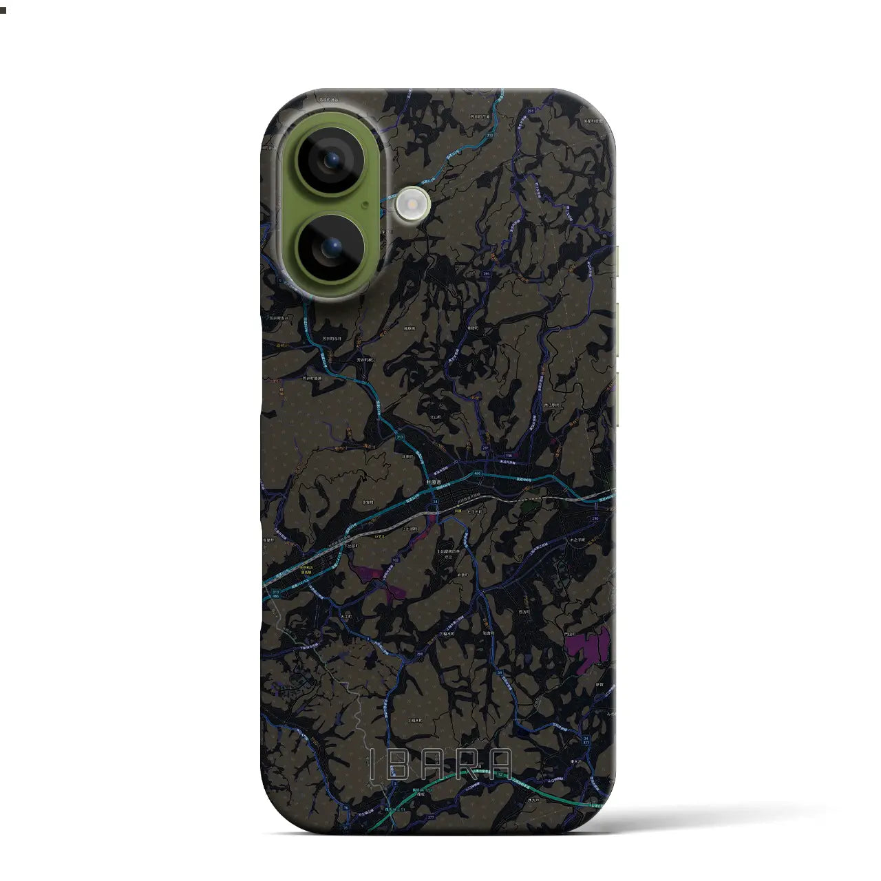 【井原（岡山県）】地図柄iPhoneケース（バックカバータイプ）