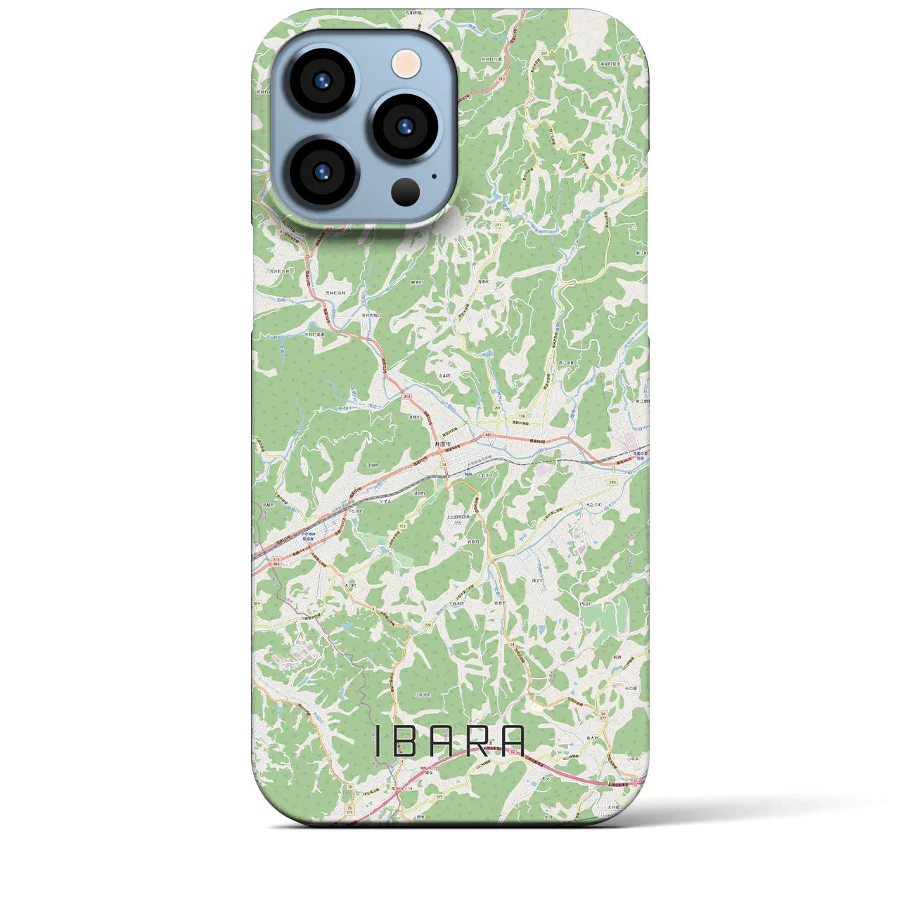 【井原（岡山県）】地図柄iPhoneケース（バックカバータイプ）