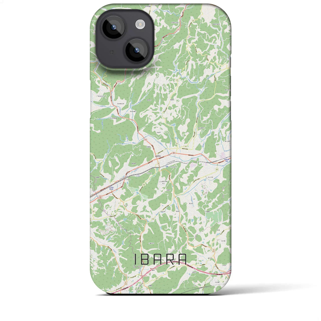 【井原（岡山県）】地図柄iPhoneケース（バックカバータイプ）