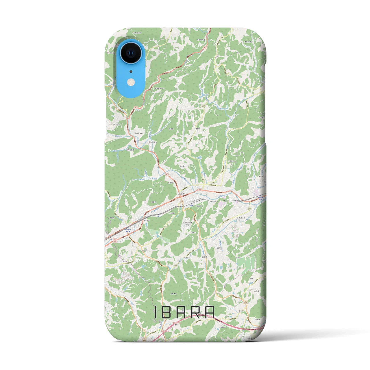 【井原（岡山県）】地図柄iPhoneケース（バックカバータイプ）