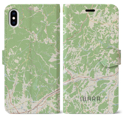 【井原（岡山県）】地図柄iPhoneケース（手帳タイプ）ナチュラル・iPhone XS Max 用