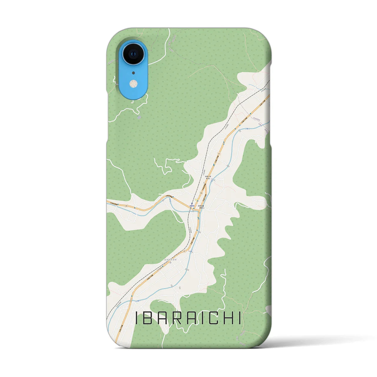 【井原市（広島県）】地図柄iPhoneケース（バックカバータイプ）