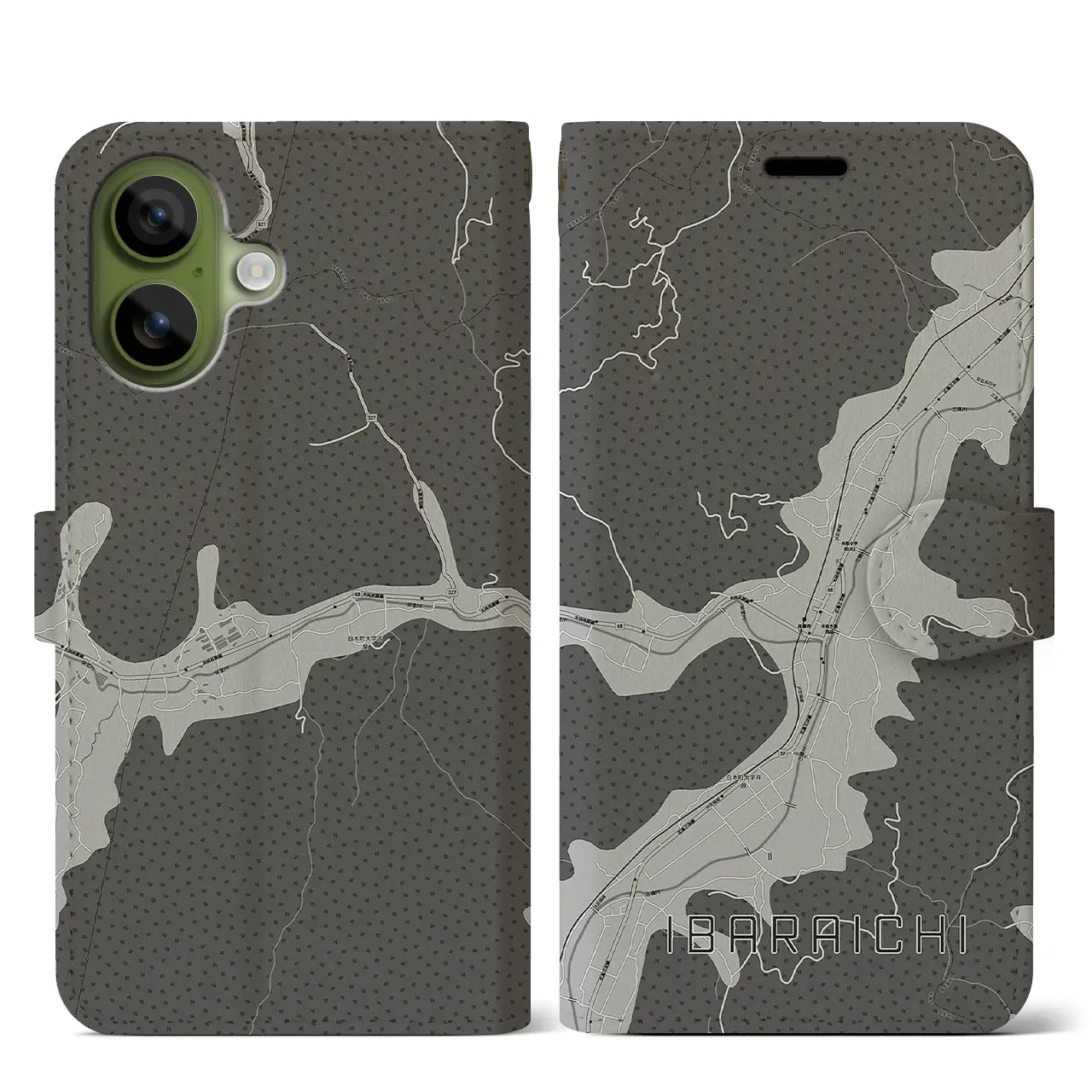 【井原市（広島県）】地図柄iPhoneケース（手帳タイプ）