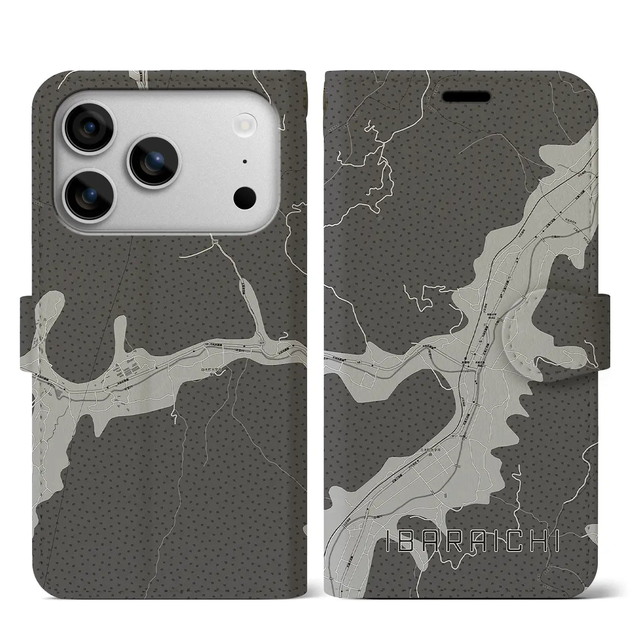 【井原市（広島県）】地図柄iPhoneケース（手帳タイプ）